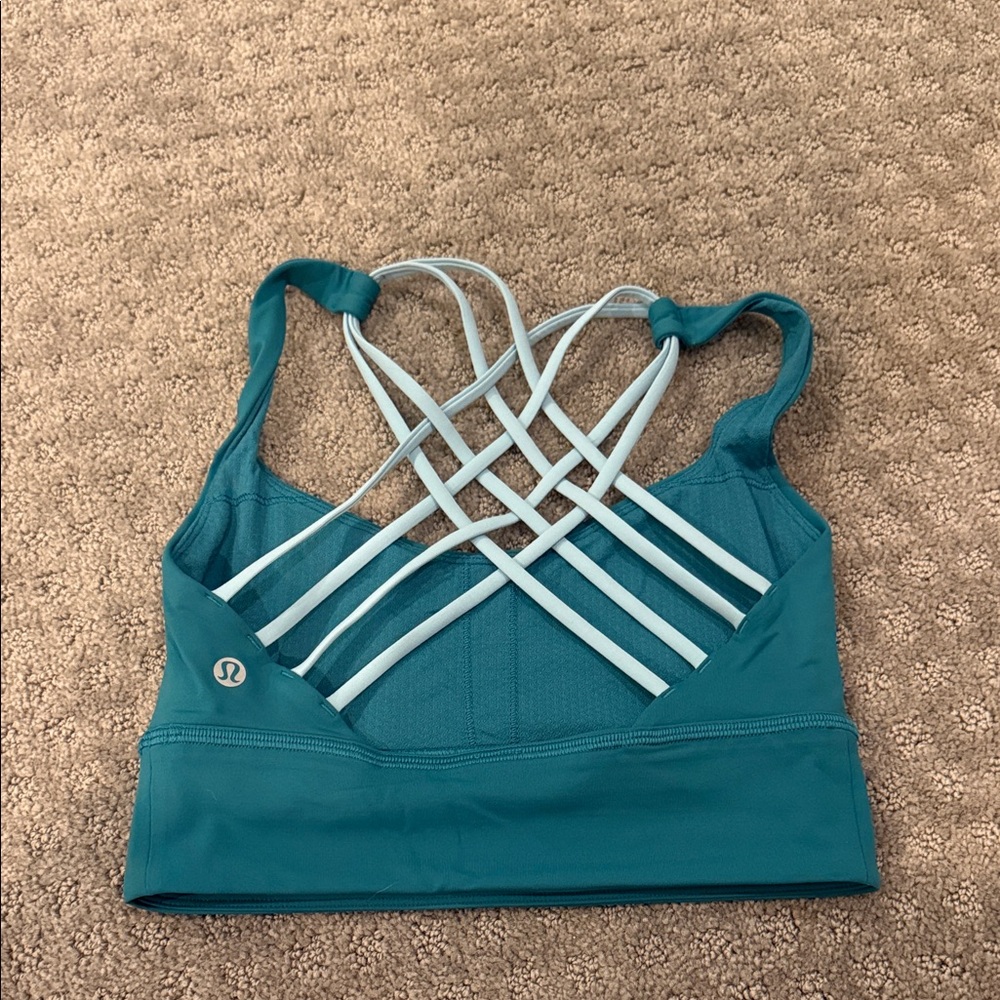 Size 4 lululemon athletica Blue Strappy Sports Bra
